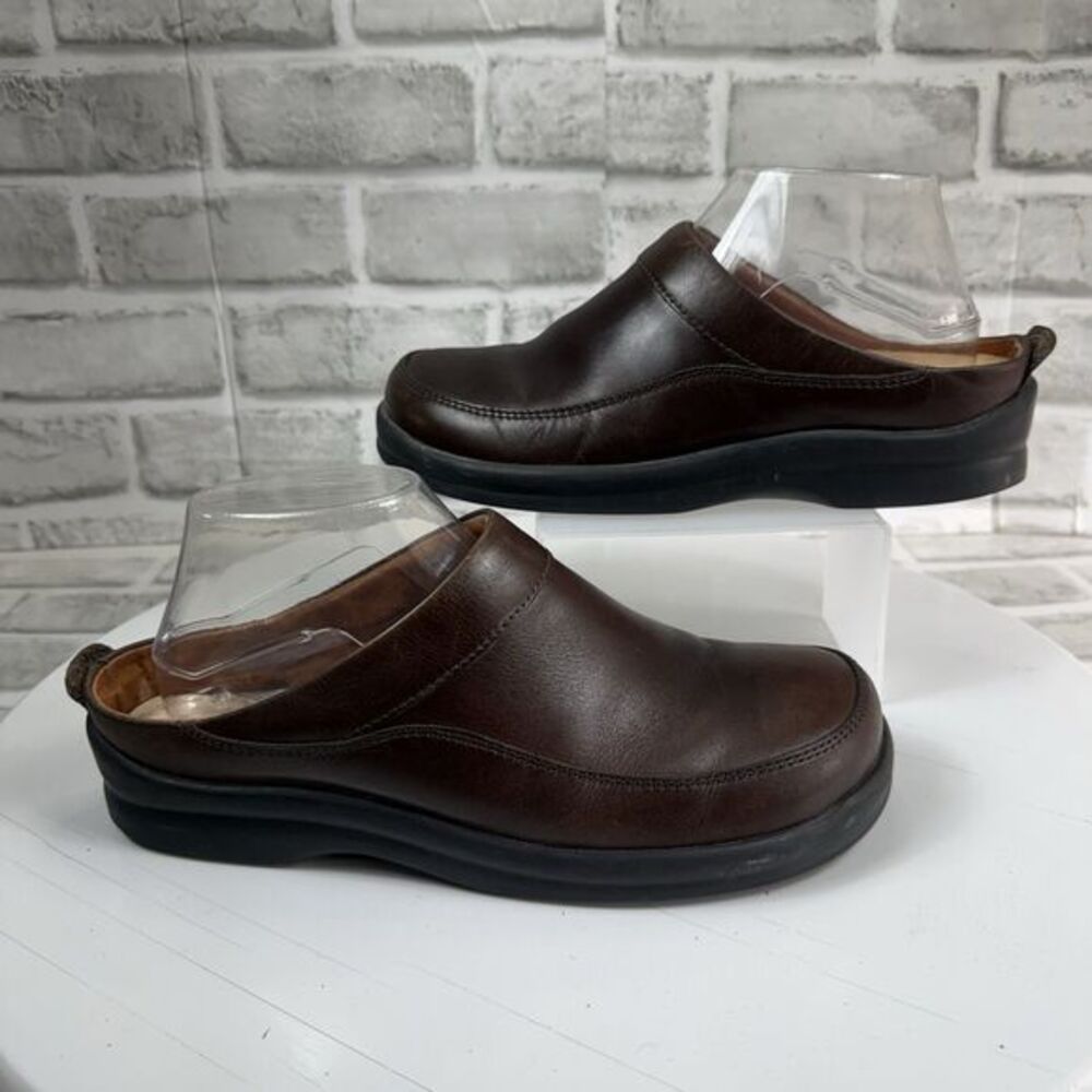 Birkenstock Footprints Ashby Clogs Women Size 39 US 8 Brown Leather Mules